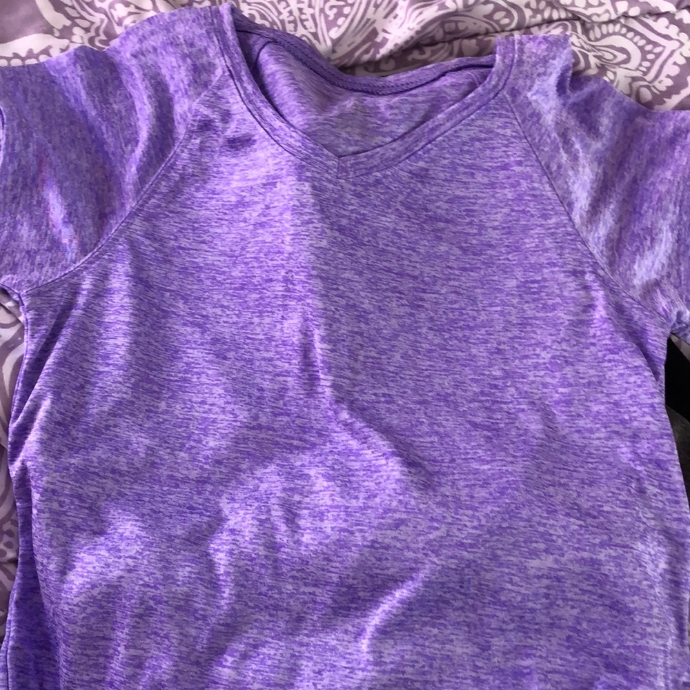 A purple exercise shirt